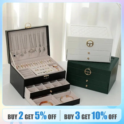 Large Jewelry Storage Box Multi-Layer Organizer For Jewelry Necklace Earring etc
